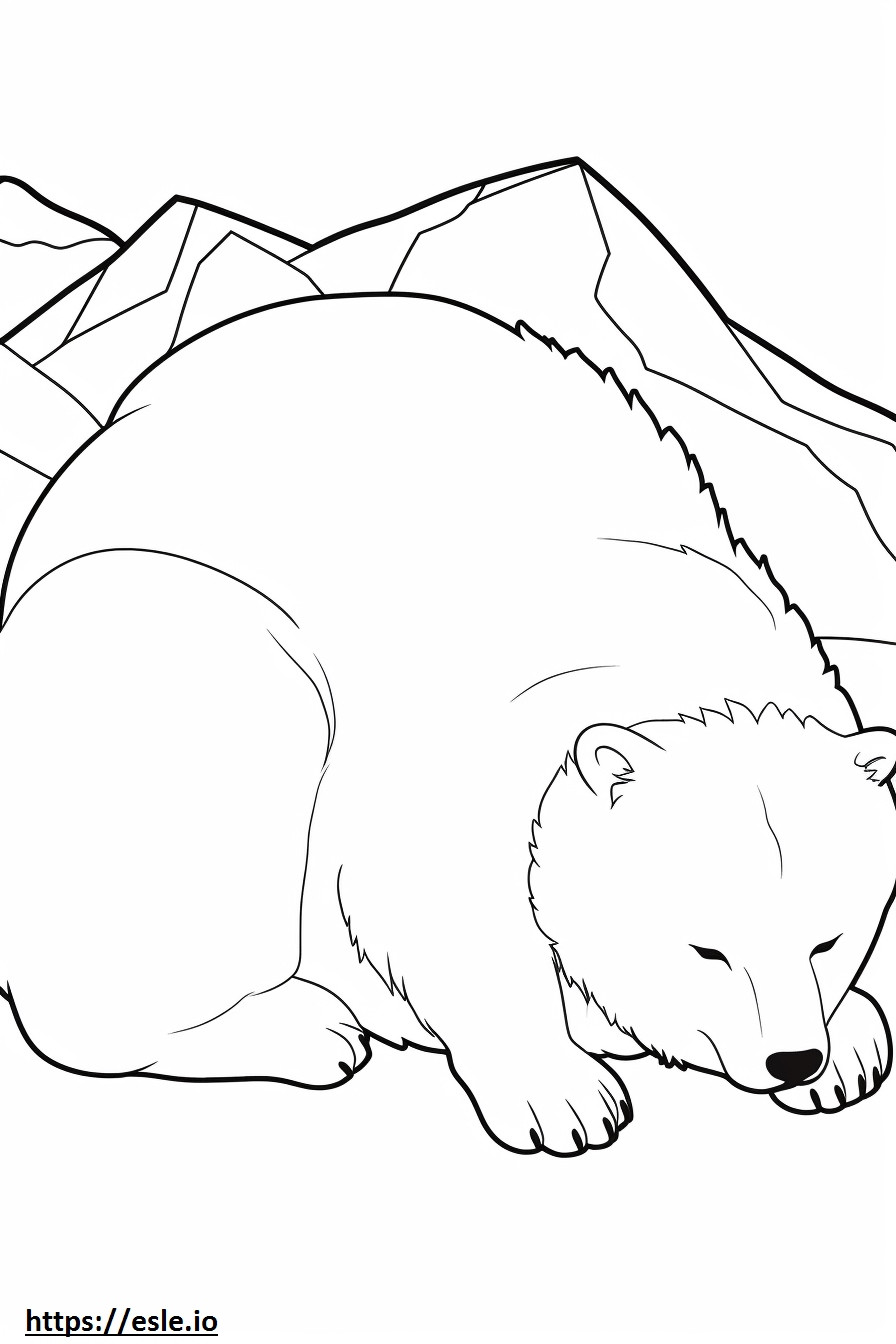 Coloriage Renard arctique dormant à imprimer