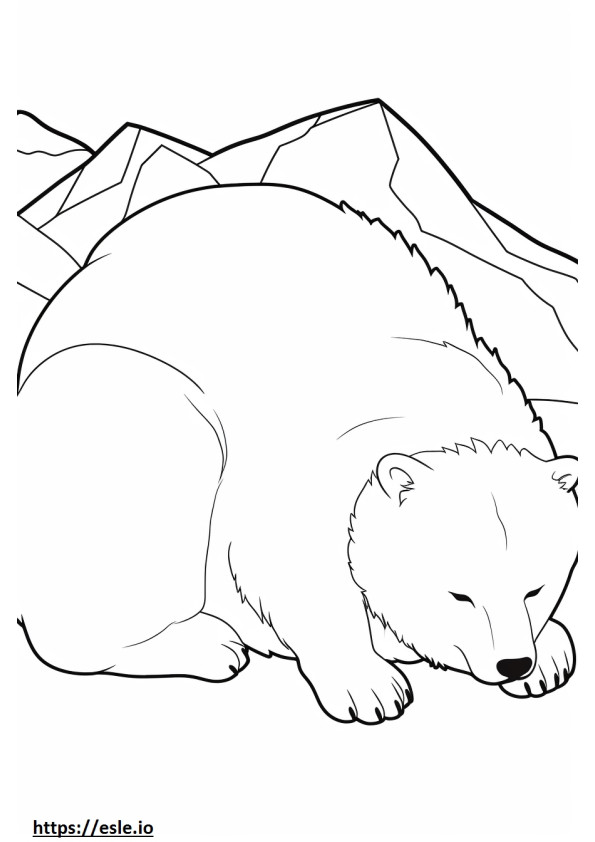 Arctic Fox Sleeping coloring page
