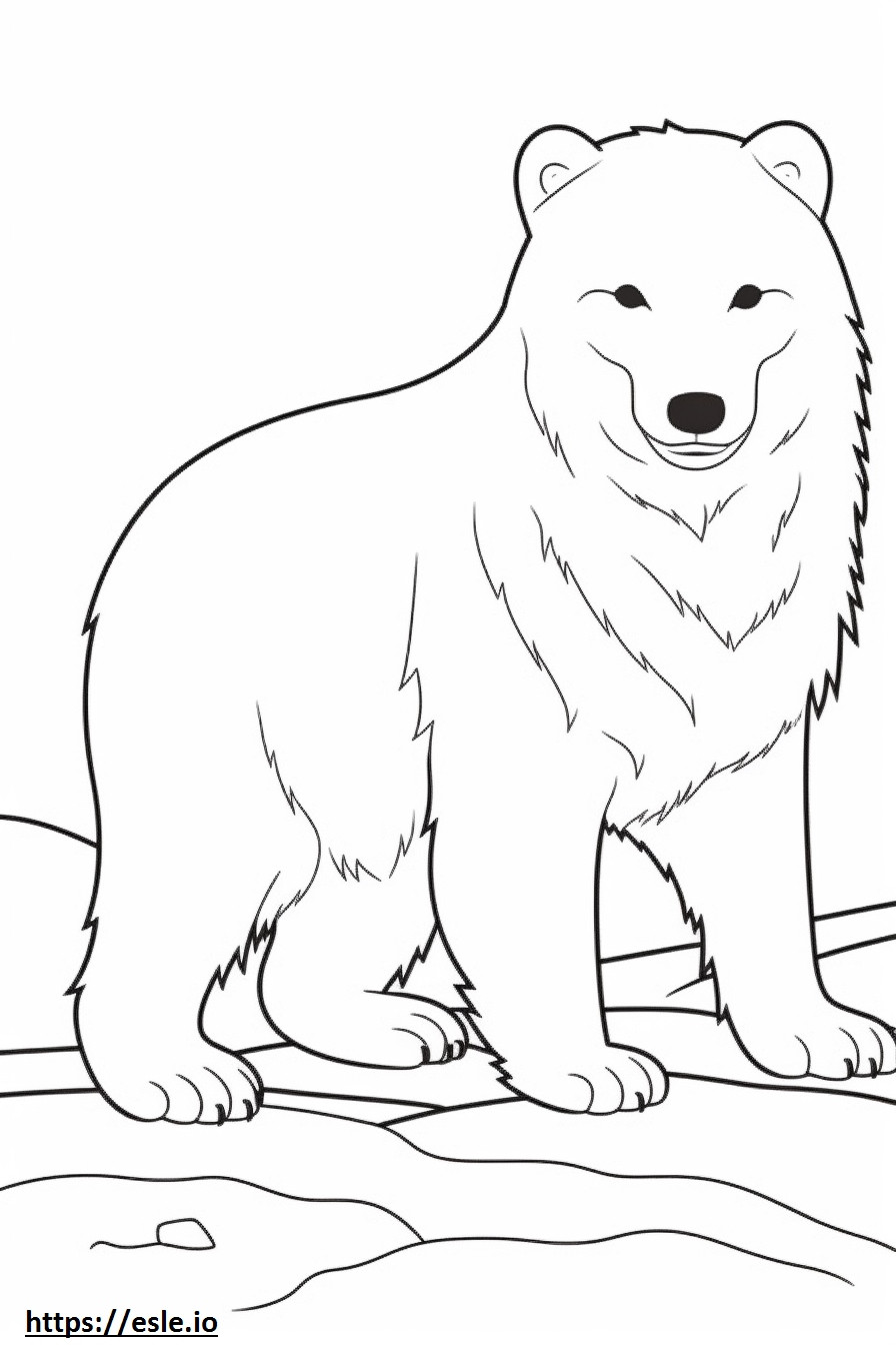 Raposa Ártica Jogando para colorir