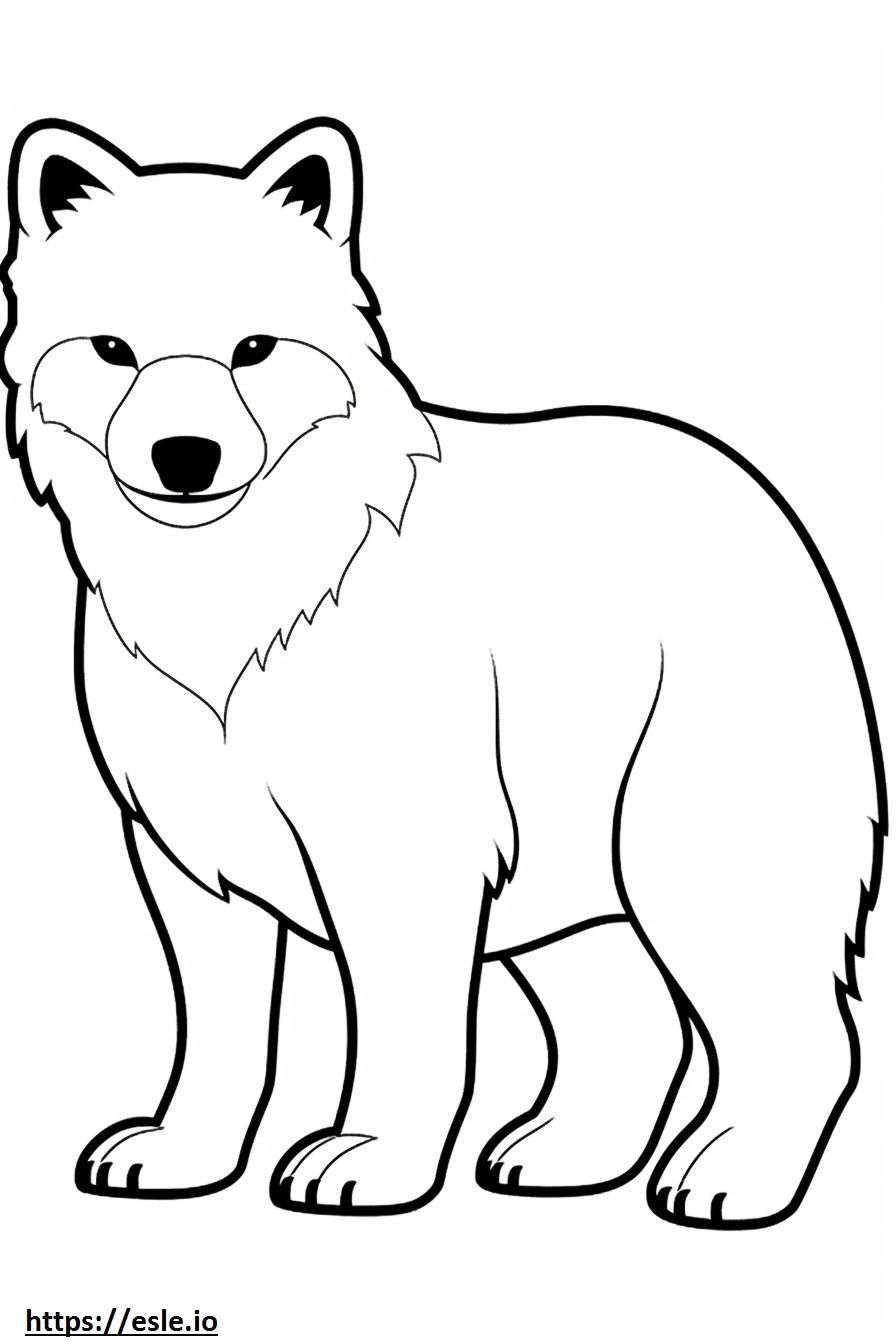 Arctic Fox Kawaii värityskuva