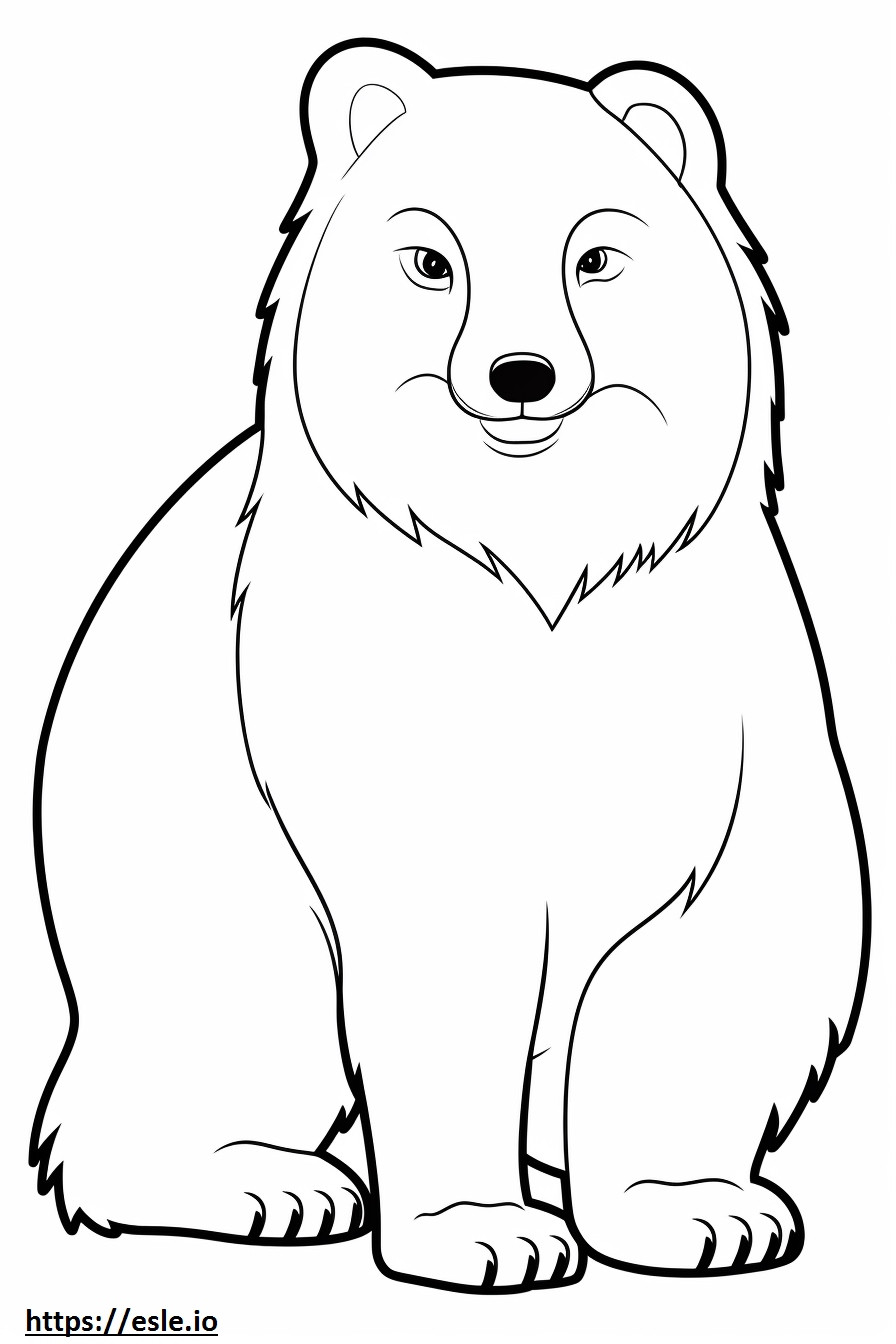 Arctic Fox Kawaii coloring page