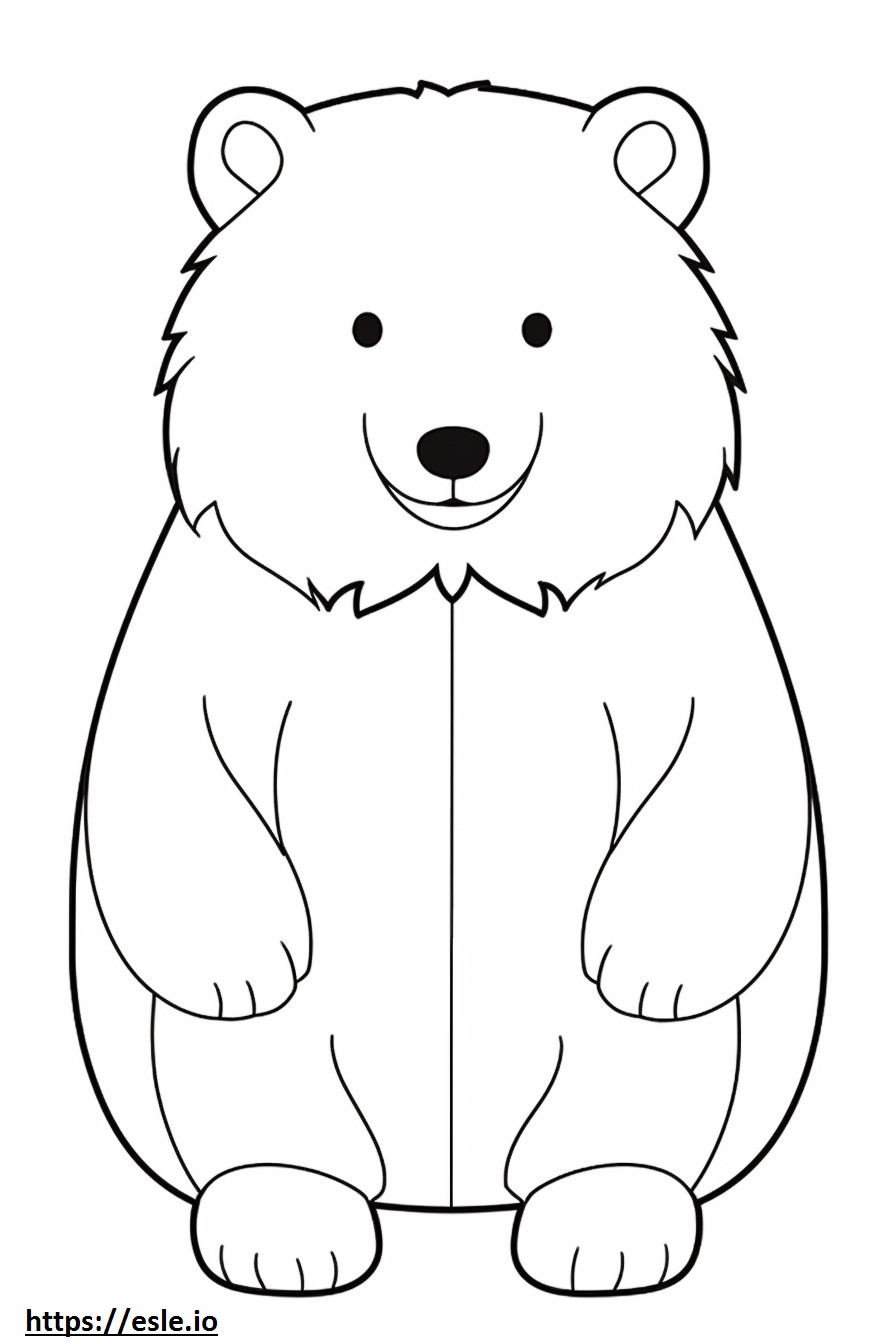 Raposa Ártica Kawaii para colorir