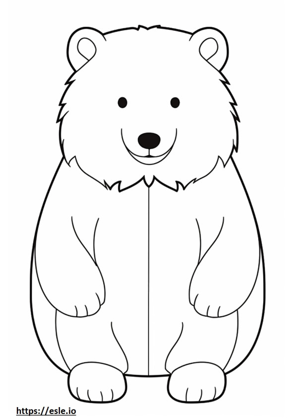 Arctic Fox Kawaii coloring page