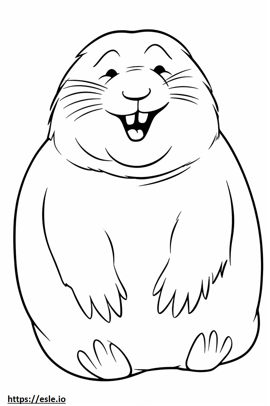 Arctic Hare smile emoji coloring page