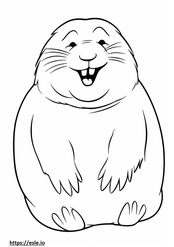 Emoji de sorriso de lebre do Ártico para colorir