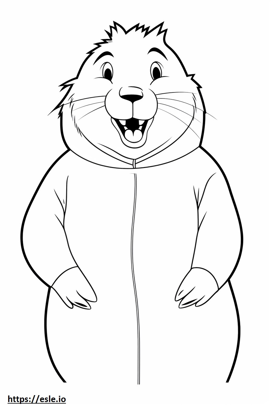 Arctic Hare smile emoji coloring page