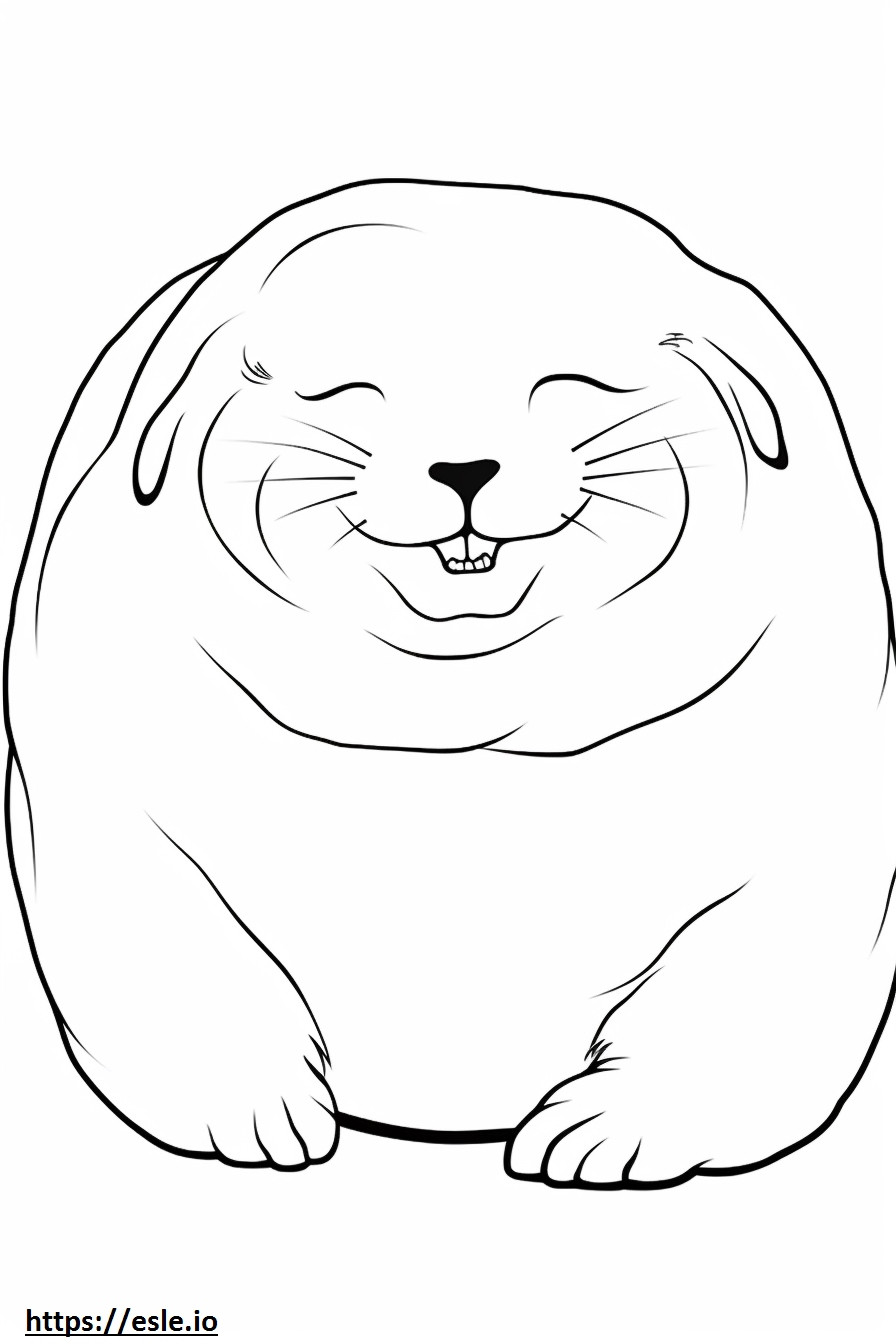 Emoji de sonrisa de liebre ártica para colorear e imprimir