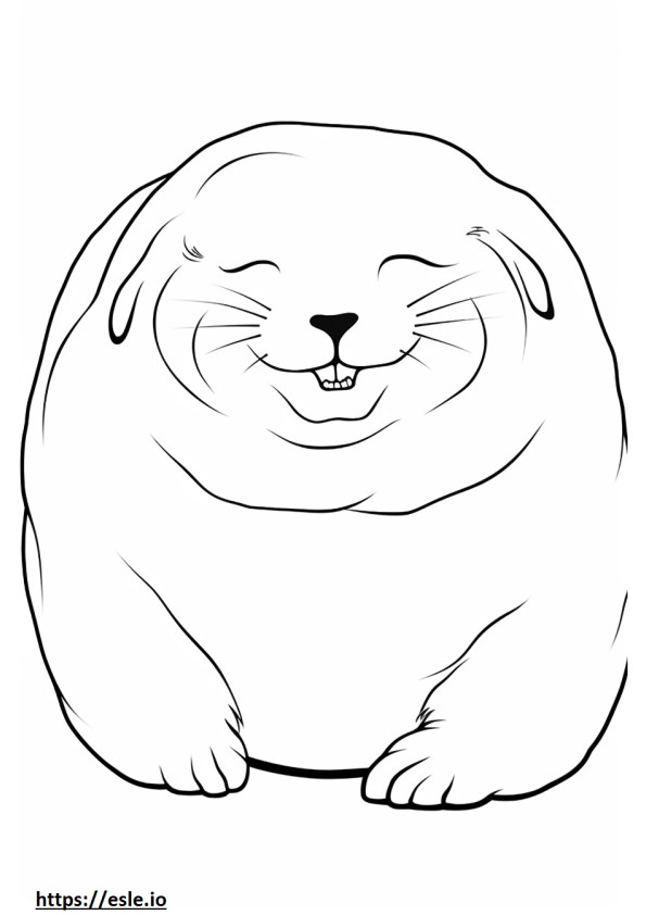Emoji de sonrisa de liebre ártica para colorear e imprimir