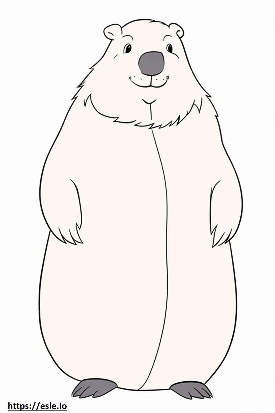 Arctic Hare cartoon coloring page
