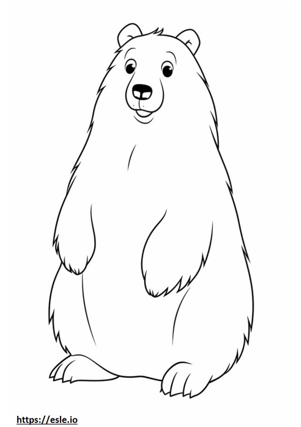 Arctic Hare happy coloring page