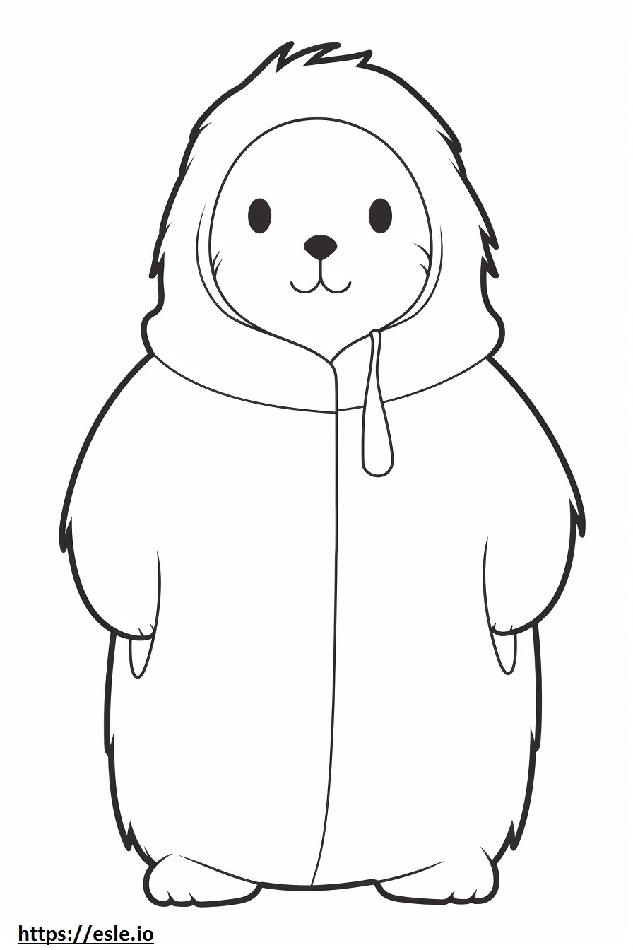 Arctic Hare Kawaii coloring page