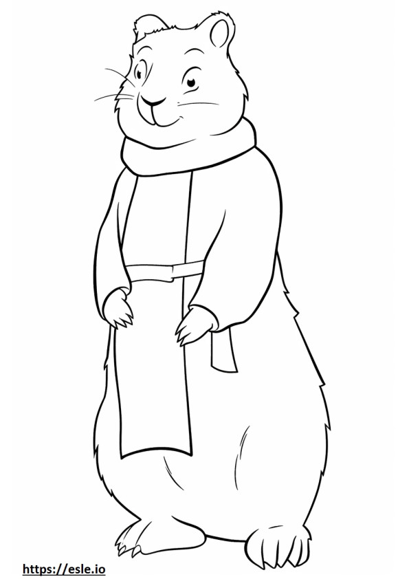 Arctic Hare Friendly coloring page