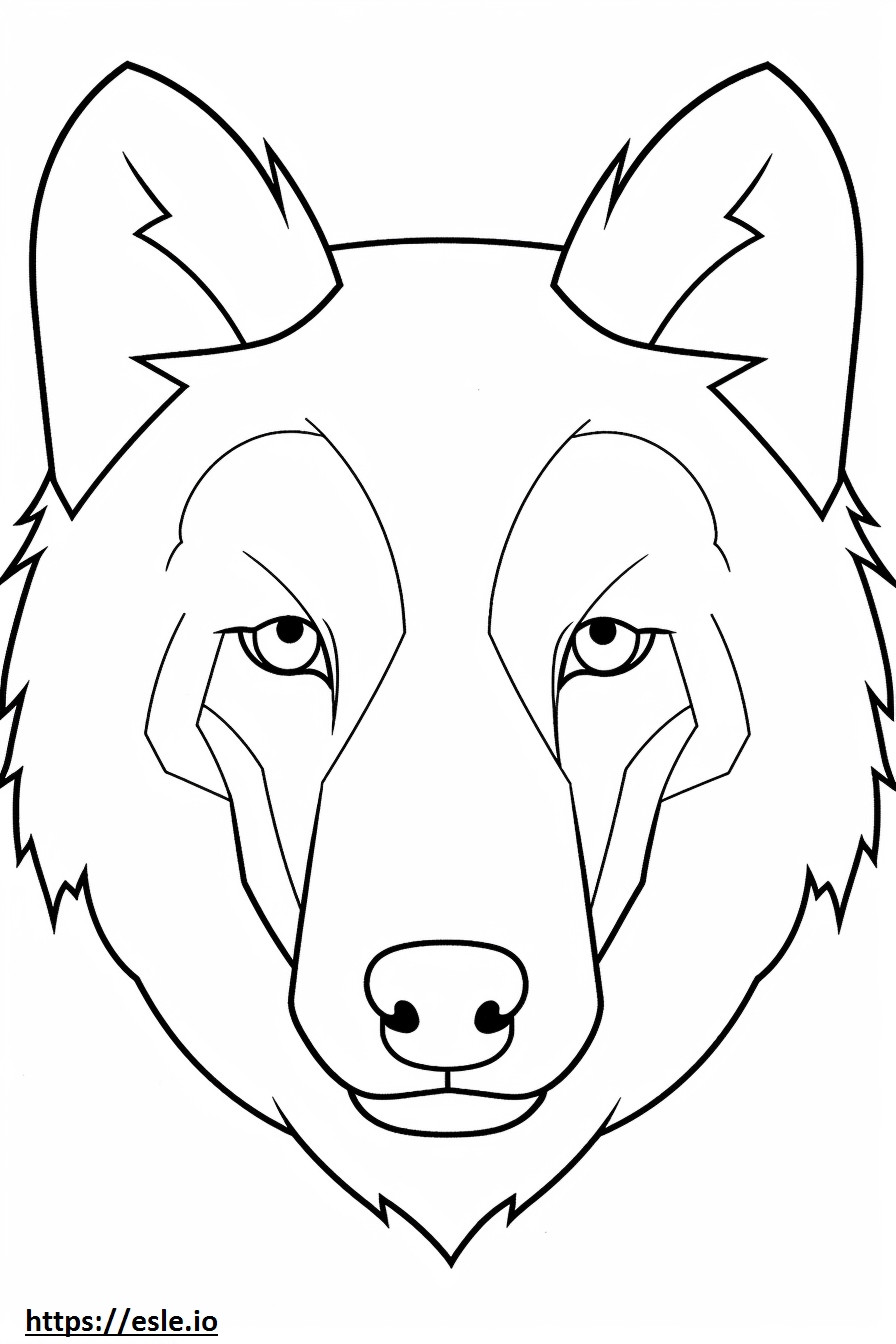 Fața de lup arctic de colorat