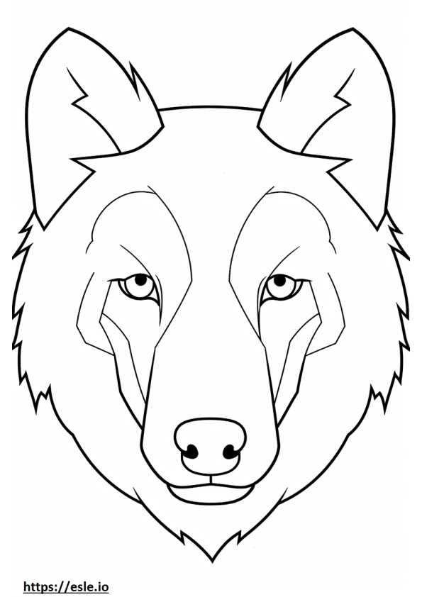 Cara de lobo ártico para colorear e imprimir