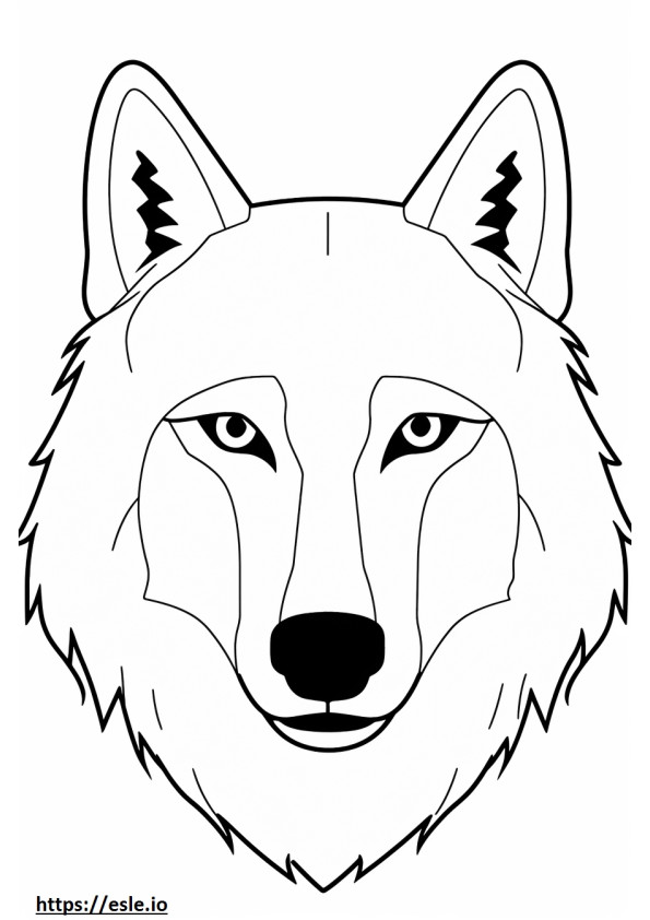 Coloriage Visage de loup arctique à imprimer
