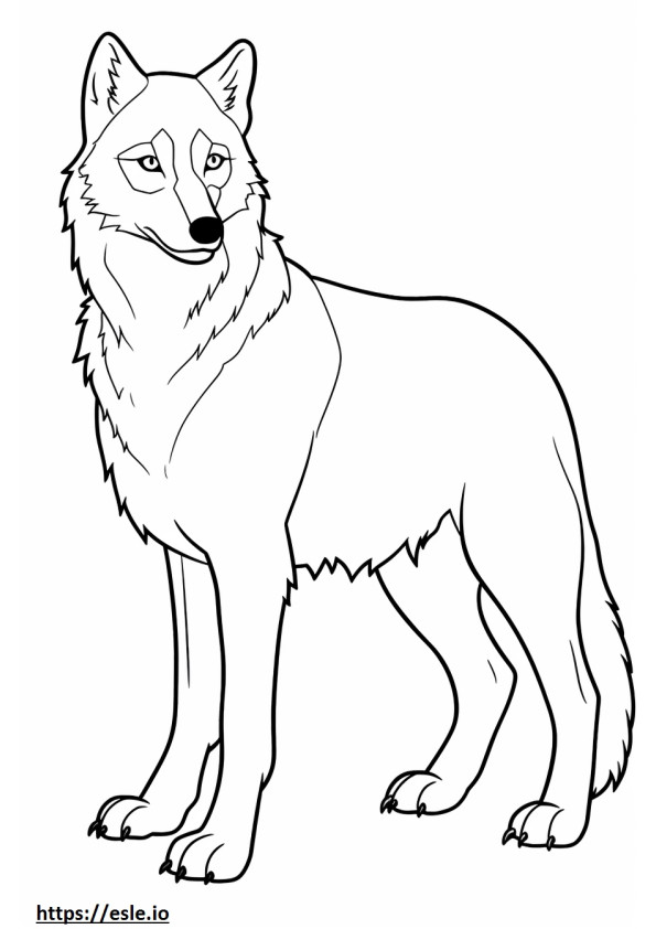 Arctic Wolf full body coloring page