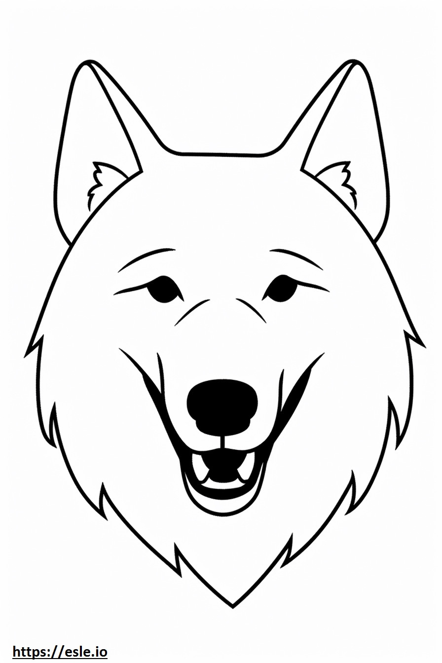 Arktischer Wolf lächelt Emoji ausmalbild