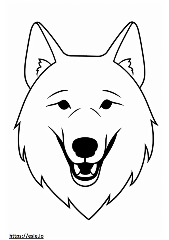 Emoji de sonrisa de lobo ártico para colorear e imprimir