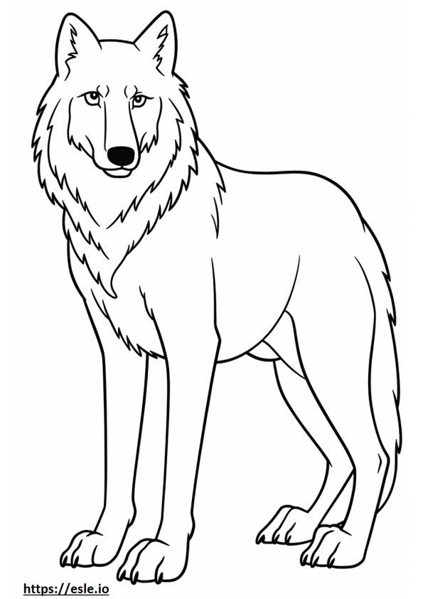 Cartoon van de poolwolf kleurplaat