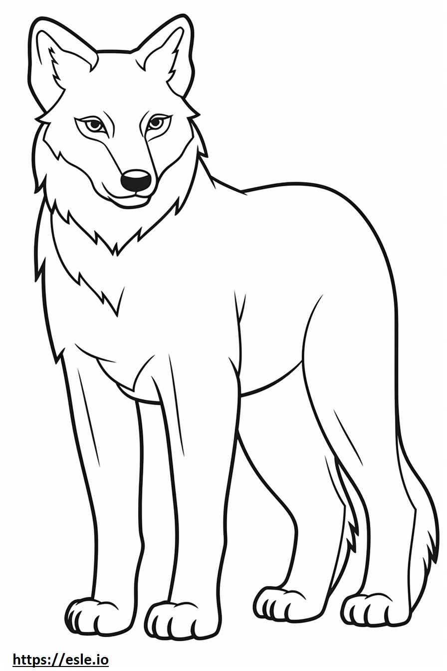 Cartone animato del lupo artico da colorare