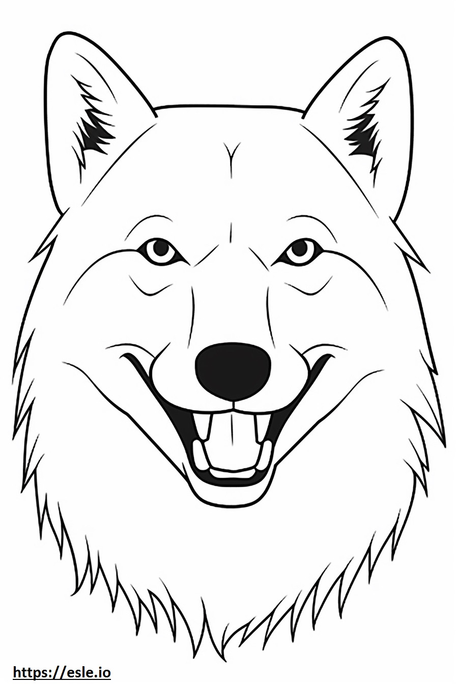 Emoji cu zâmbet de lup arctic de colorat