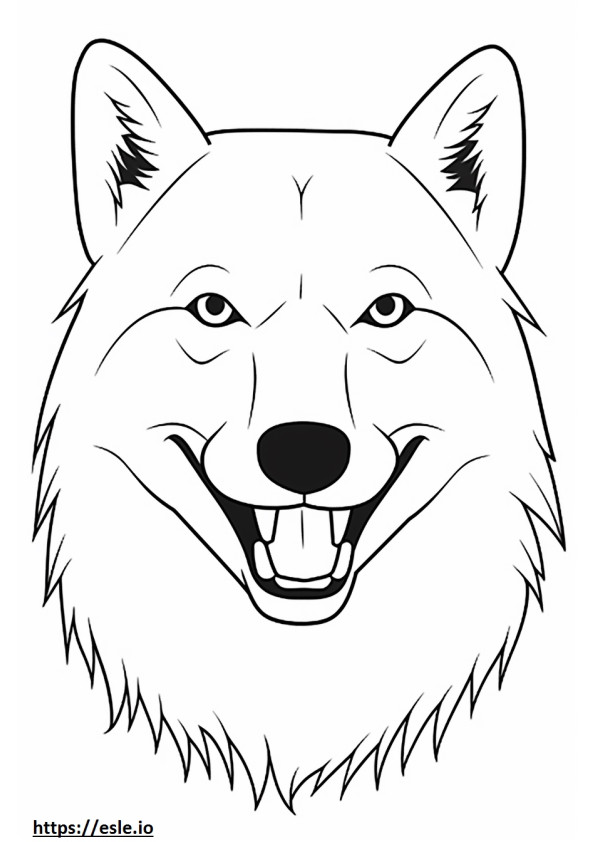 Arktischer Wolf lächelt Emoji ausmalbild