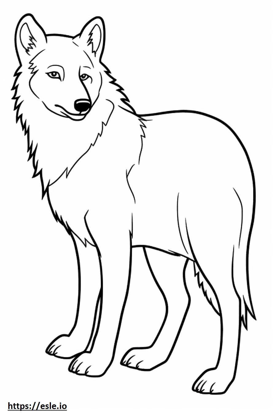 Arctic Wolf cartoon coloring page