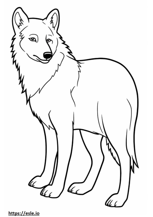 Coloriage Caricature de loup arctique à imprimer