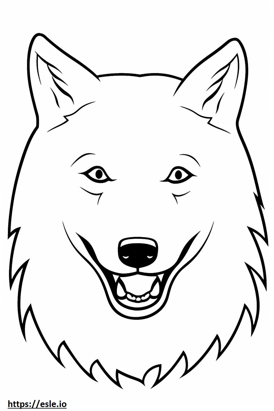Emoji de sorriso de lobo ártico para colorir