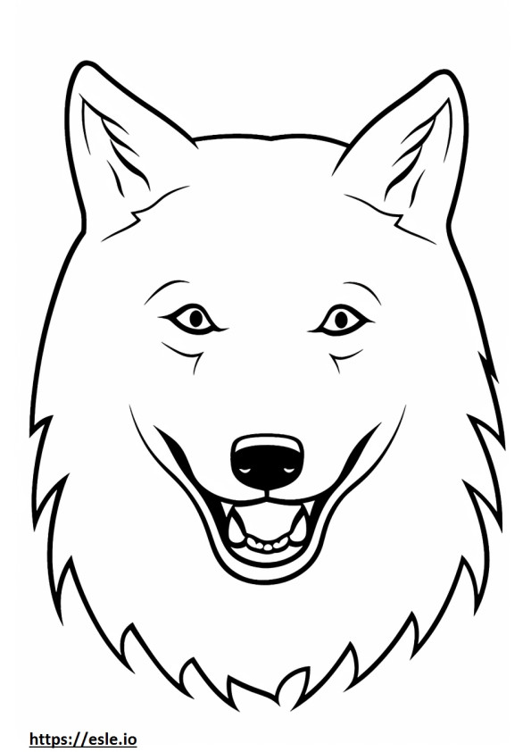 Emoji cu zâmbet de lup arctic de colorat
