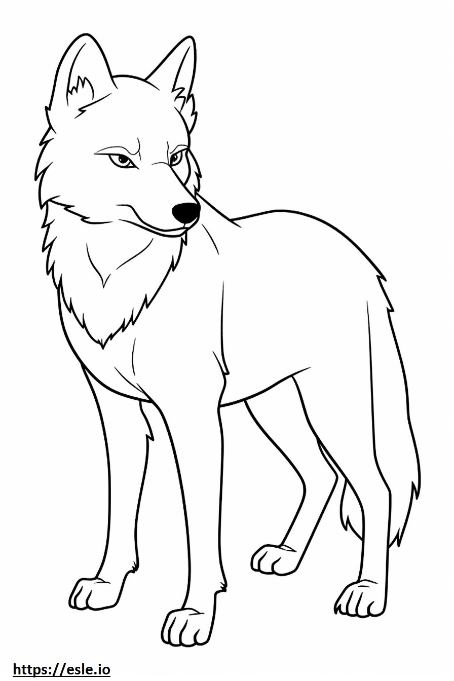 Arctic Wolf cartoon coloring page