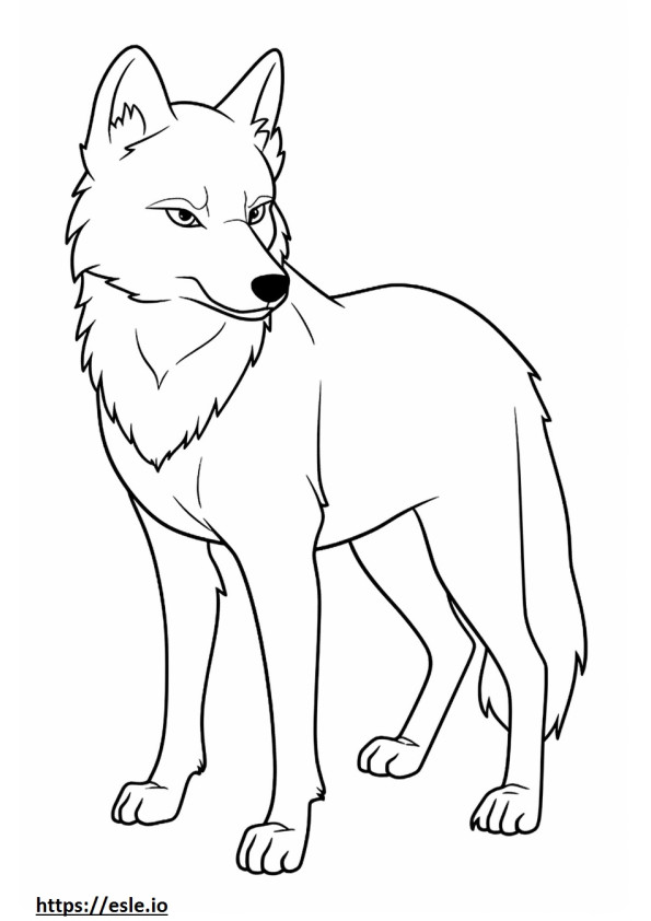 Coloriage Caricature de loup arctique à imprimer