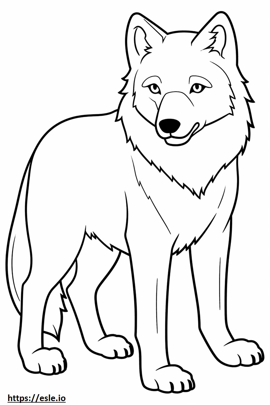 Lobo ártico lindo para colorear e imprimir