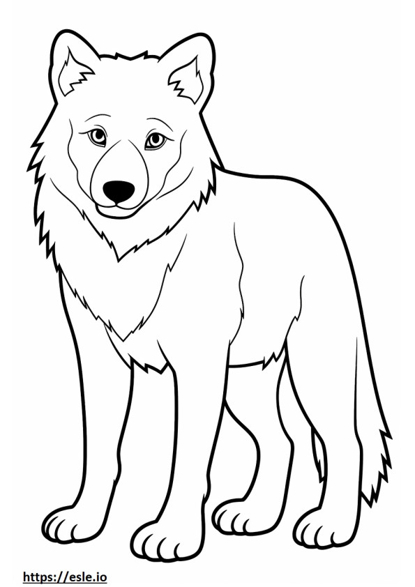 Coloriage Loup arctique mignon à imprimer
