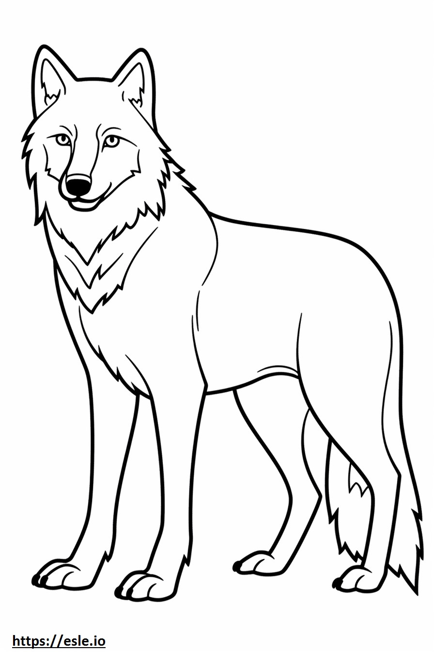 Lobo ártico feliz para colorear e imprimir
