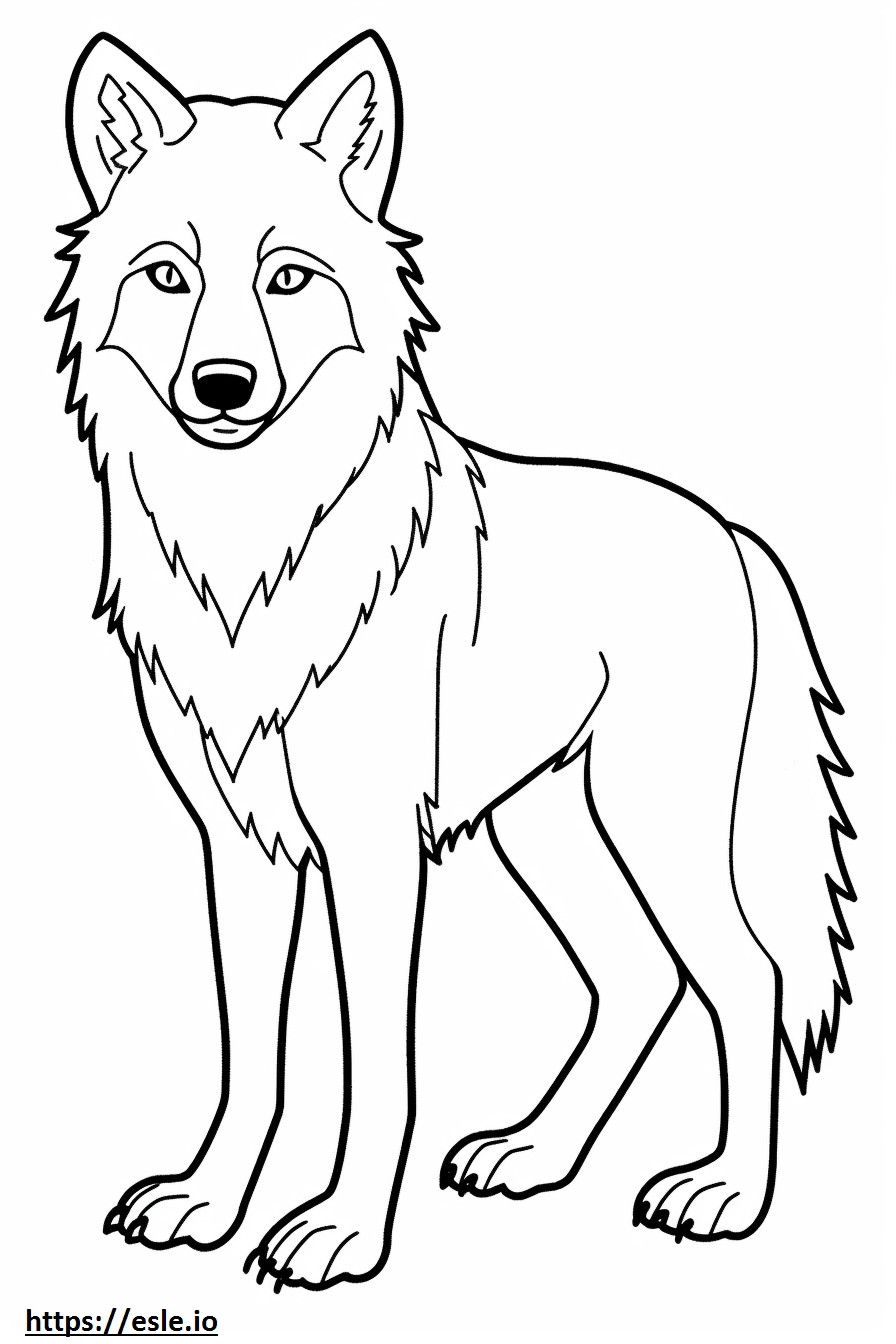 Arctic Wolf cute coloring page