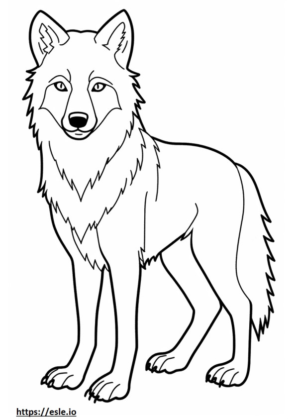 Lobo Ártico fofo para colorir