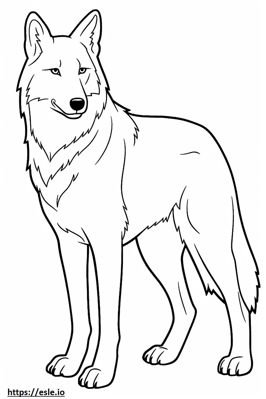 Arctic Wolf happy coloring page