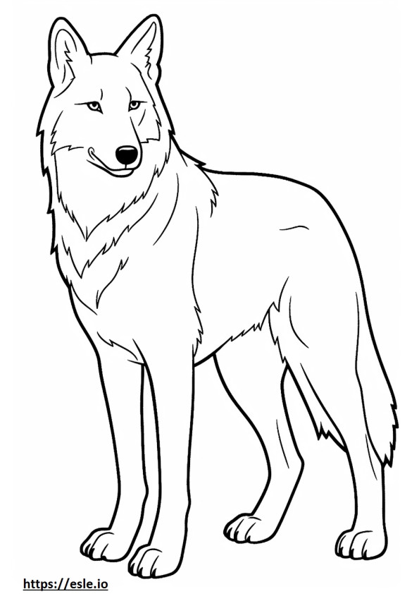 Lobo ártico feliz para colorear e imprimir