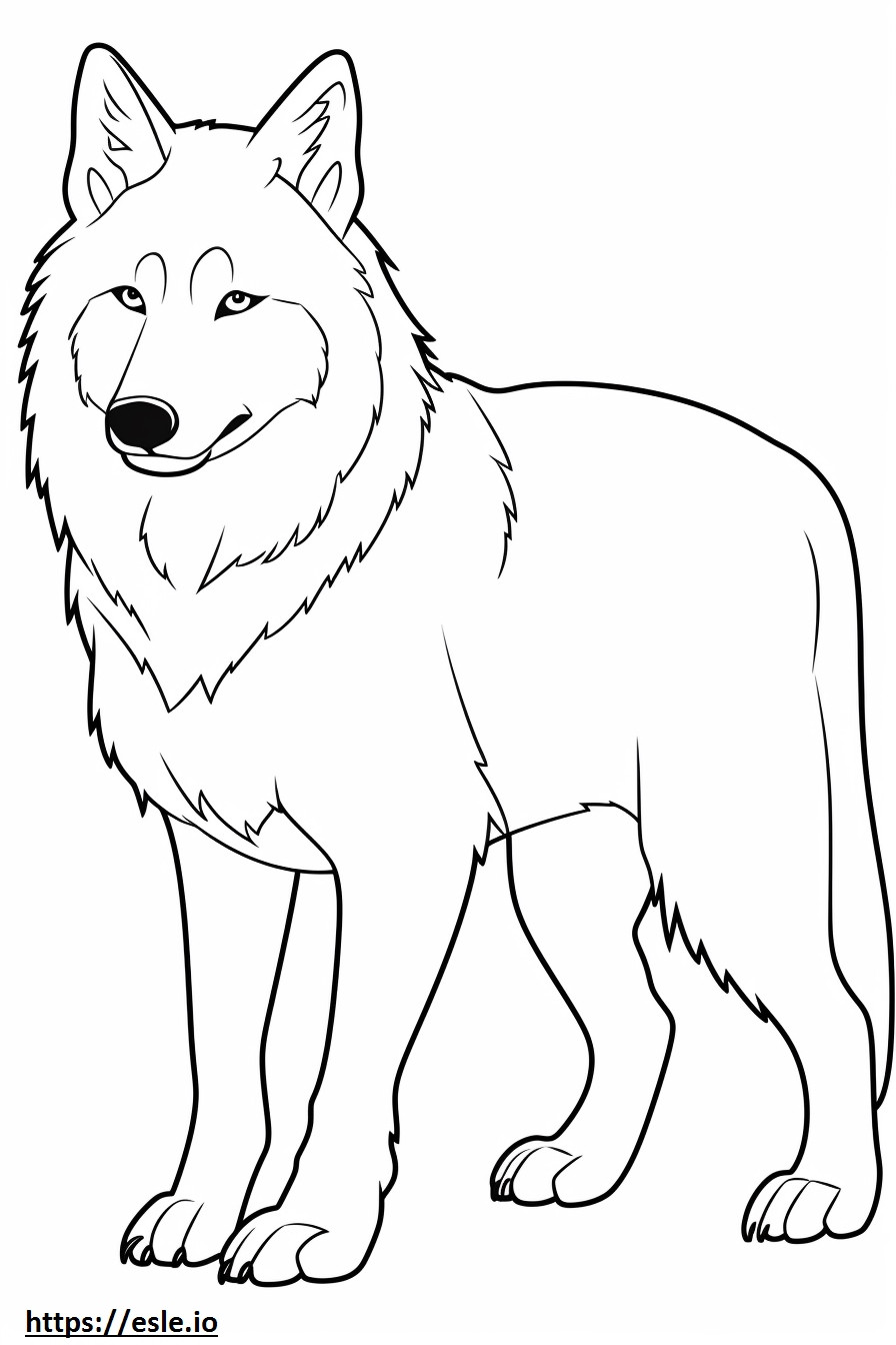 Arctic Wolf Playing coloring page