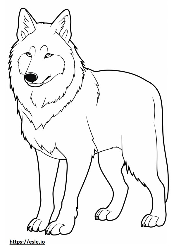 Coloriage Loup arctique jouant à imprimer
