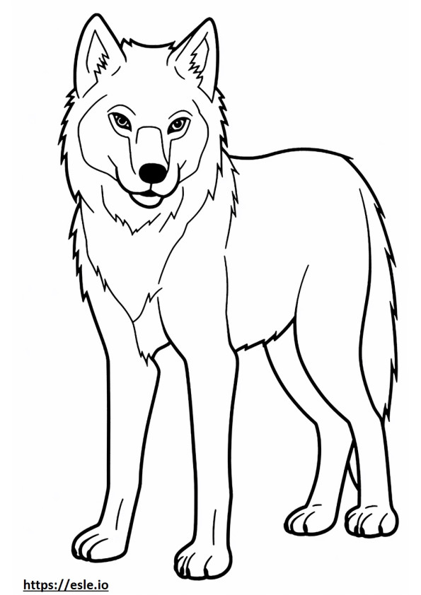 Lobo ártico jugando para colorear e imprimir