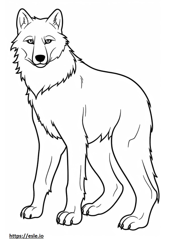 Coloriage Loup arctique jouant à imprimer