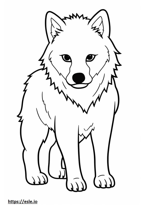 Arctic Wolf Kawaii coloring page