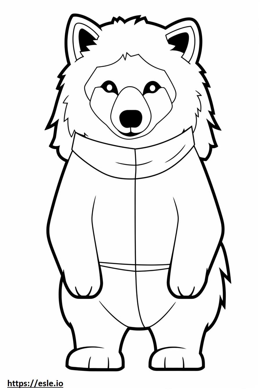 Lobo Ártico Kawaii para colorir