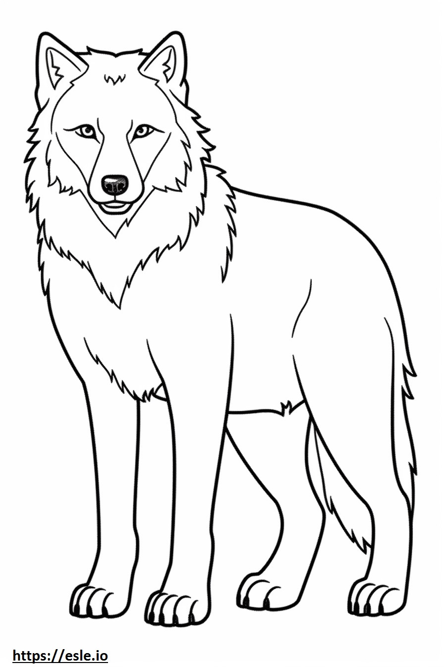 Arctic Wolf Friendly coloring page