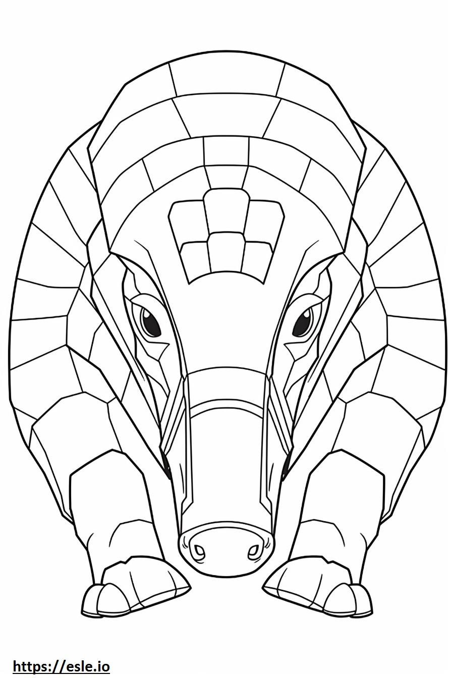 Armadillo face coloring page