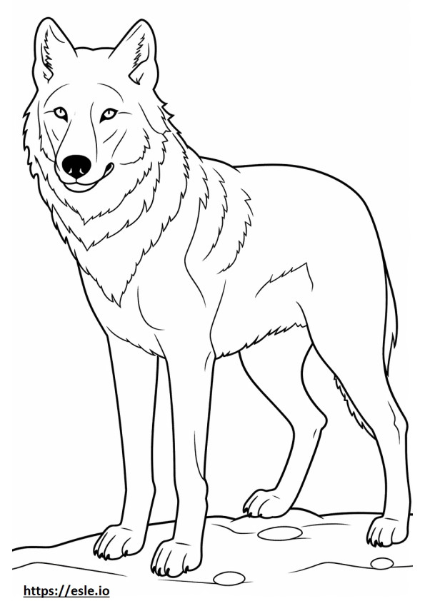 Amigable con el lobo ártico para colorear e imprimir