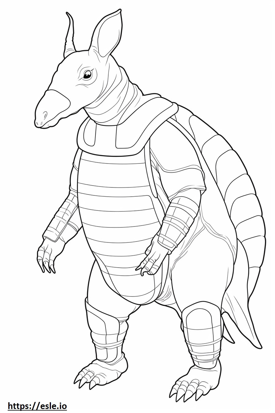 Armadillo full body coloring page