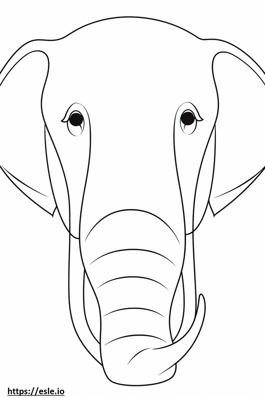 Wajah Gajah Asia gambar mewarnai